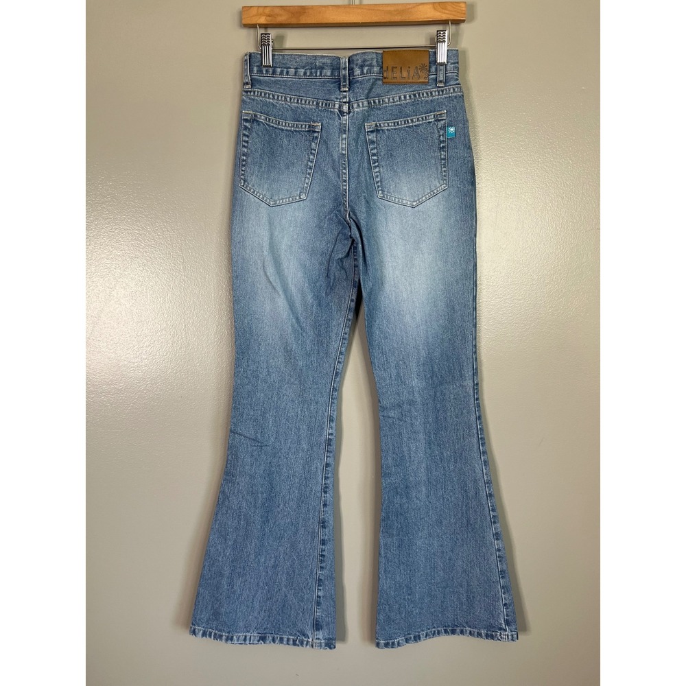 Vintage Delias Flare Jeans Medium Wash High Rise Wide Leg Y2K Denim Size 3 x 32 - Picture 2 of 5